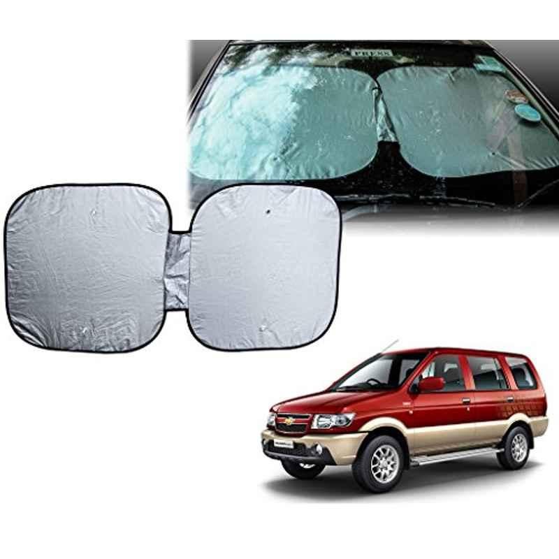 Auto Pearl Polyester Silver Front Window Sunshade Car Curtain for Chevrolet Tavera