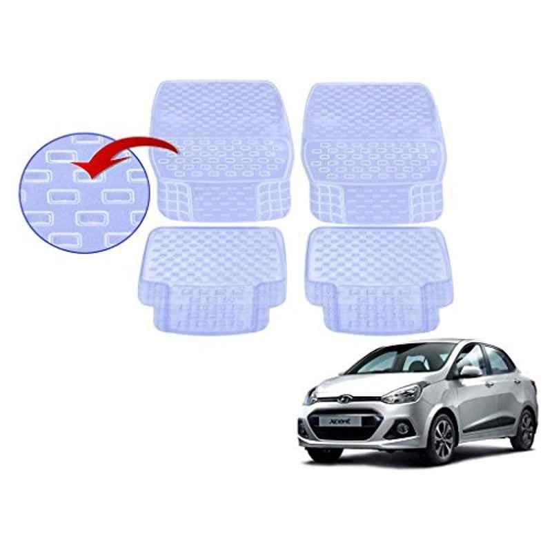 Kozdiko 93043 4 Pcs Rubber & PVC Clear Car Floor Mat Set for Hyundai Xcent