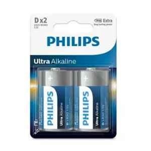 Philips LR20E2B/97 1.5V Ultra Alkaline D Cell Battery, (Pack of 2)