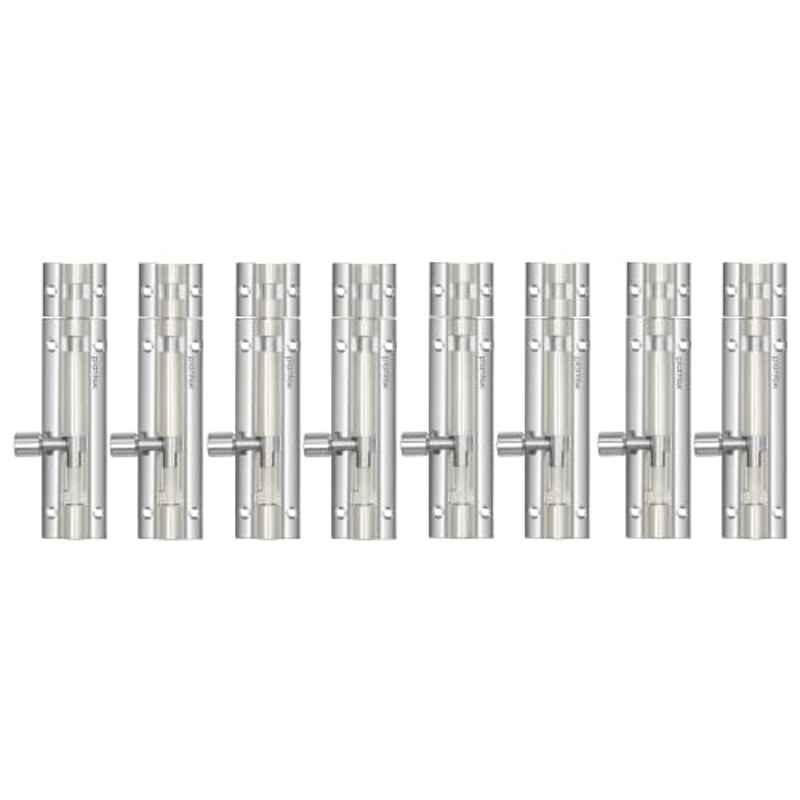 Plantex Stainless Steel 4 inch Tower Bolt/Tower Bolt for Home/Offices Doors and Windows/Tower Bolt for Main Door/Door Latch/Kundi/Chitakini/Door Latch for Windows (Chrome, Pack of 8)
