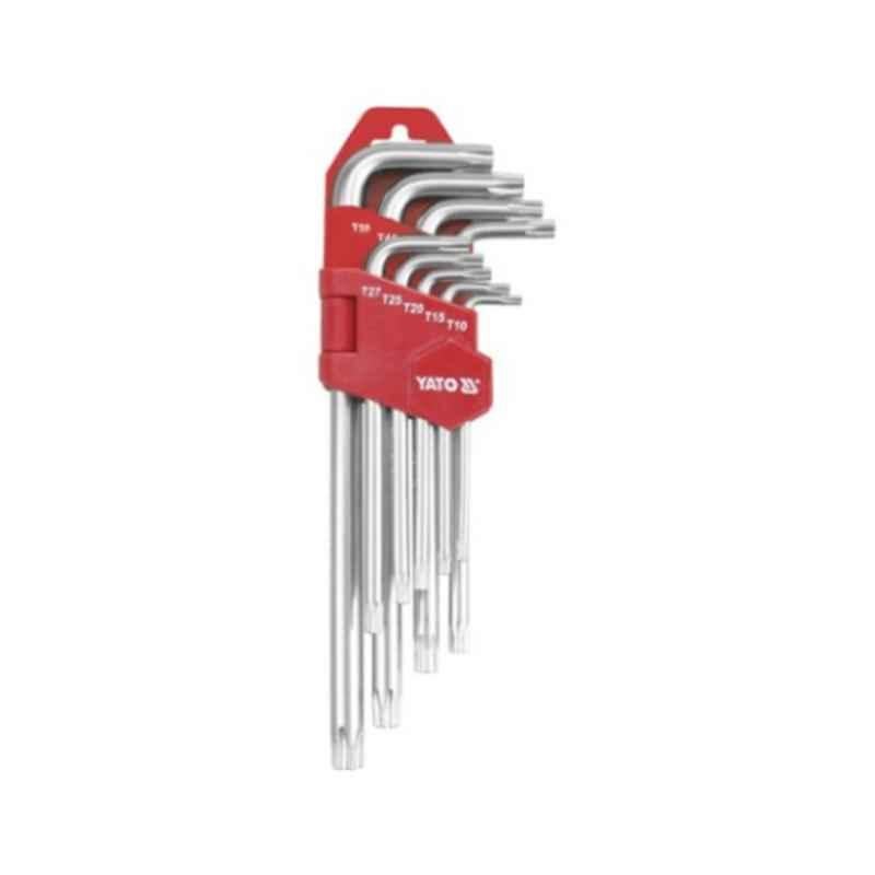 Yato 9 Pcs T10-T50 CrV 6150 Long Torx Key Set, YT-0512