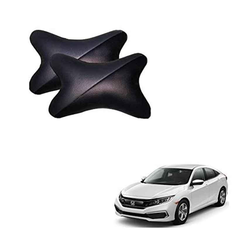 Kozdiko 2 Pcs Memory Foam Grey & Black Car Neck Rest Cushion Pillow Set for Honda Civic 2019