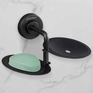 Plantex 304 Grade Stainless Steel Double Soap Holder/Soap Stand/Soap Dish for Bathroom & Wash Basin/Bathroom Accessories Daizy (Black)