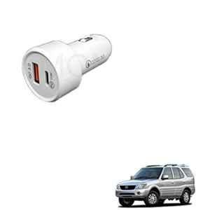 Kozdiko 3A 18W Plastic Fast Charging Mini Car Charger with Dual Output for Tata Safari