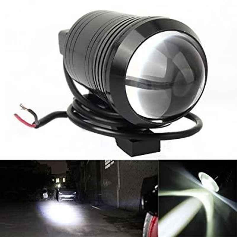 AOW U1 LED Motorycle Fog Light Bike Projector Auxillary Spot Beam Light (Black, 1 Pc) for Mahindra Gusto