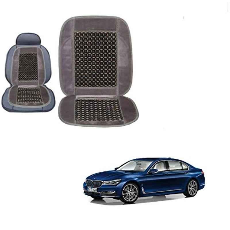Kozdiko Wooden Bead Seat with Grey Velvet Border for BMW 7 Series