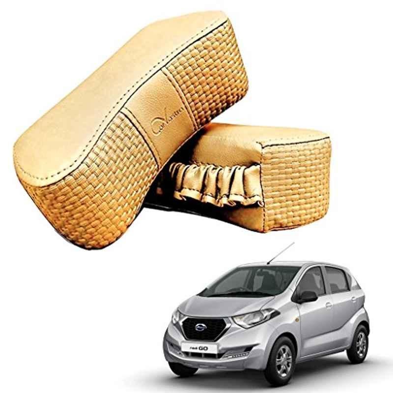 Kozdiko 2 Pcs Memory Foam Beige Luxurious Neck Rest Set for Datsun Redi Go, koz_27043