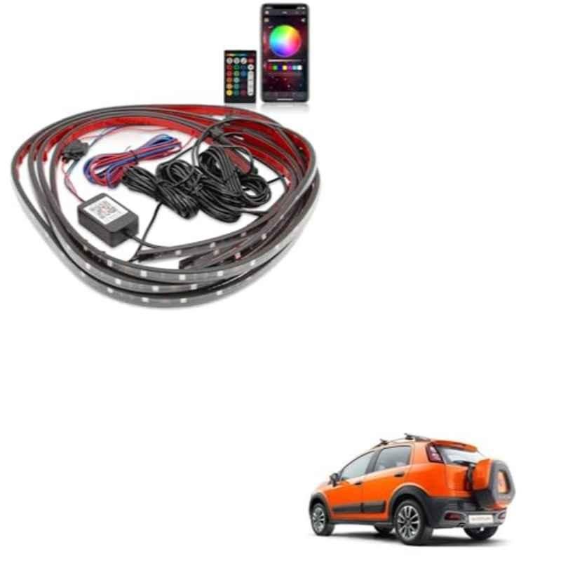 Kozdiko 12V Car Underbody Multicolor LED Strip Light Set with Wireless Remote for Fiat Avventura