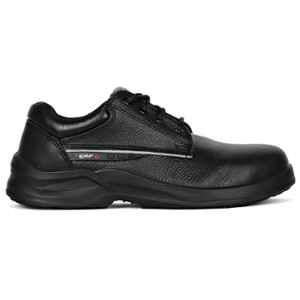 Perf TurboX Low Buff Grain Leather Steel Toe Black Safety Shoes, Size: 9