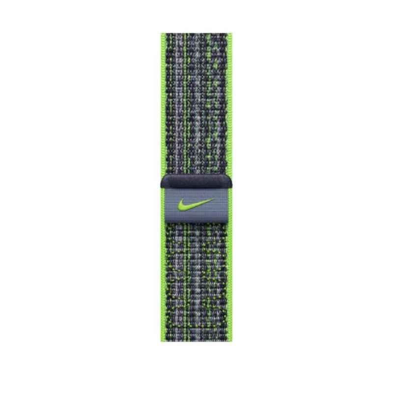 Apple MTL43ZE/A 45mm Woven Nylon Bright Green & Blue Nike Sport Loop