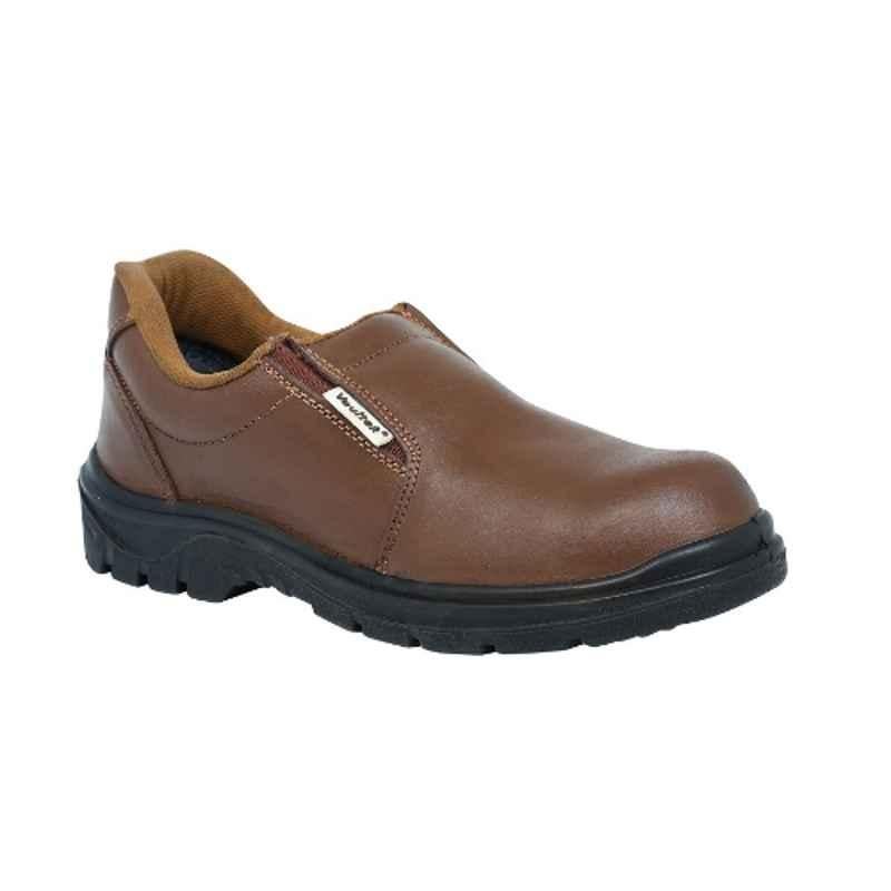 Vaultex NCB Leather Dark Brown Safety Shoes, Size: 42
