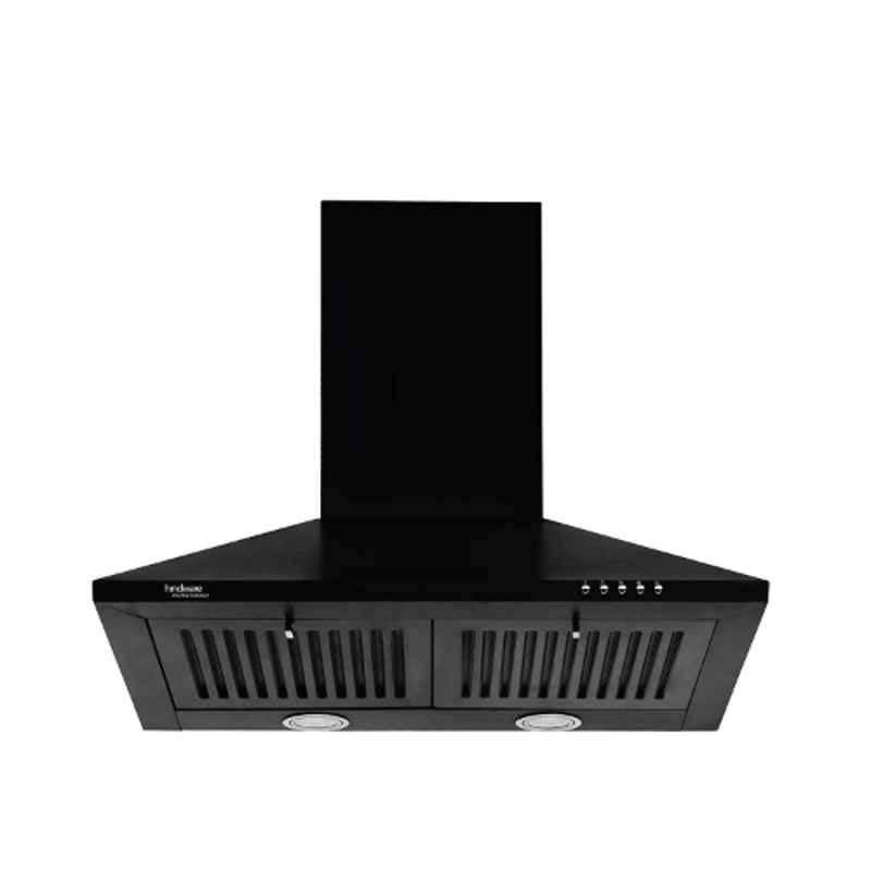 Hindware Marvia 900CMH Black Pyramid Kitchen Chimney with Double Baffle Filter, C100321, Size: 60 cm