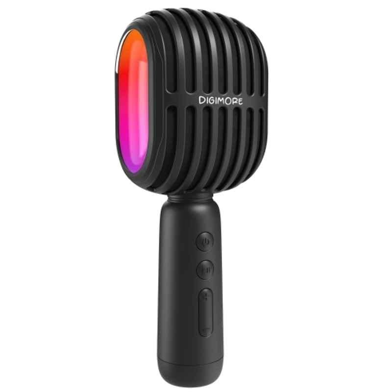 Digimore 4Ohm Bluetooth & TWS Karaoke Microphone with Portable Handheld, RGB Light Modes & Recording Support, D-1300