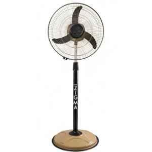 Zigma Bullet 100W Beige & Black High Speed Pedestal Fan with Adjustable Height & 1 Year Warranty, Sweep: 400 mm