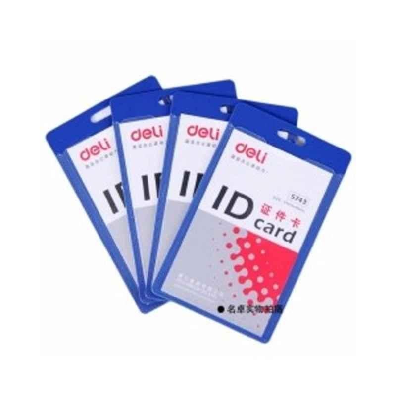 Deli 50Pcs PVC Upright ID Pass Holder with Clip Box, E5743