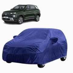 Aarex Auto Polyester Blue 100% Waterproof Car Body Cover with Mirror Pocket, All-Weather Protection, UV Resistant & Scratch-Proof for Hyundai Creta
