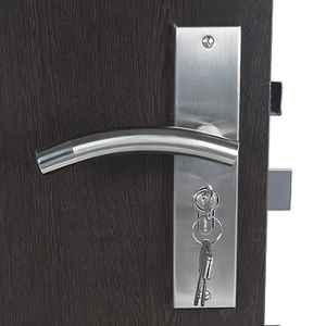 Handle Waala MG1101-CYS-BSK 8 inch 60mm Stainless Steel Silver Cylindrical Plate Both Side Key Mortise Door Lock Set