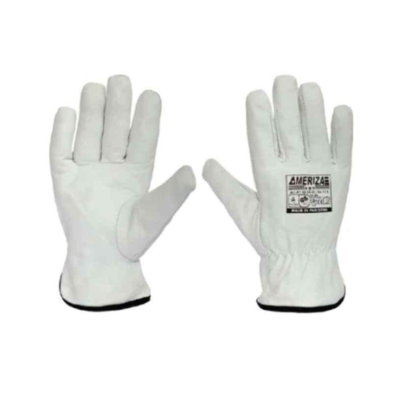 Ameriza E102561720 Leather Natural Safety Gloves, Size: 10.5 inch