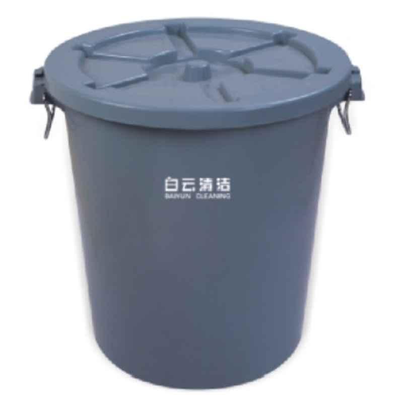 Baiyun 51x47x50cm 65L Gray Circular Garbage Can, AF07519