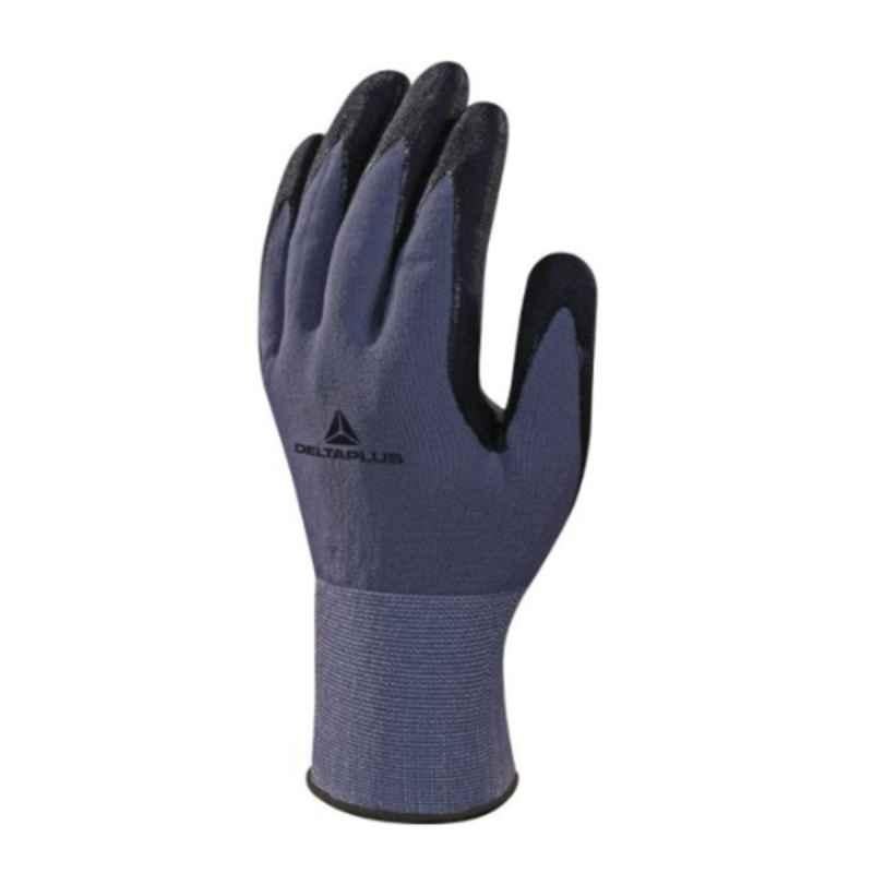Deltaplus VE 726 Spandex Polyamide Black & Grey Safety Gloves, Size: 7