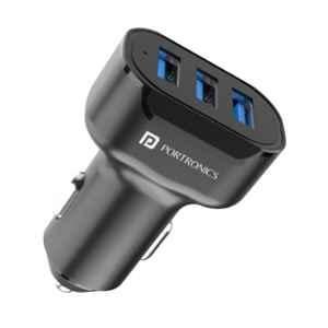 Portronics Power 11 17W ABS Black USB Car Chargers, POR 1616