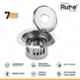 Ruhe 5x5 inch 304 Grade Stainless Steel Round Full Moon Cockroach Drain/Jali with Trap, 16-0408-04