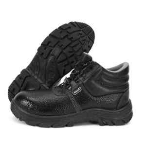 Komico Tejas Synthetic Leather Metal Toe Black Safety Shoes, Size: 7