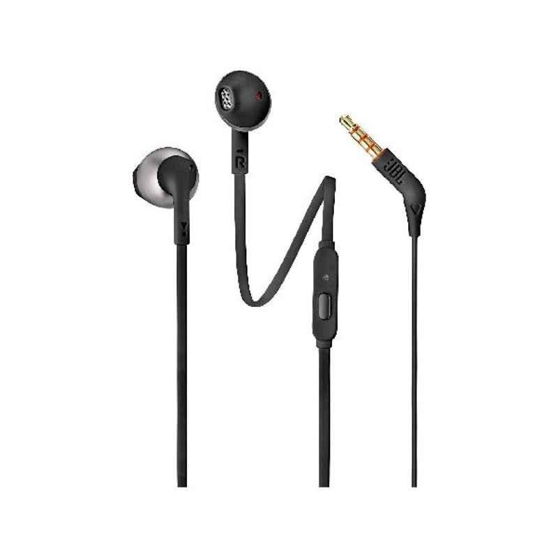 JBL T205 12.5mm Driver Black In-Ear Wired Headphone