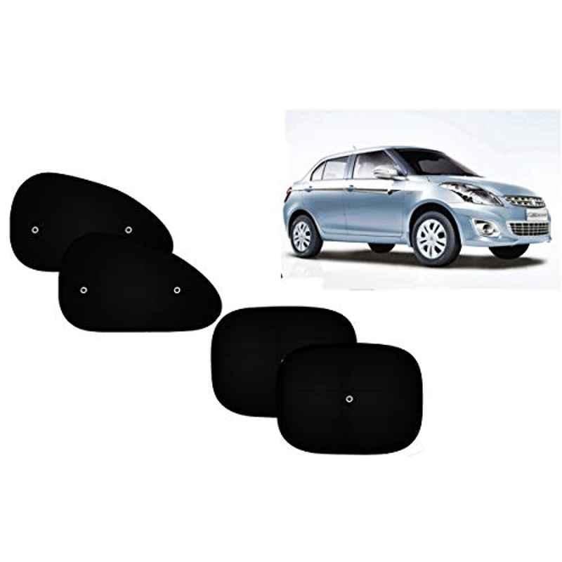 Auto Pearl 4 Pcs PVC & Mesh Black Window Side Sun Shade Set for Maruti Suzuki Swift Dzire