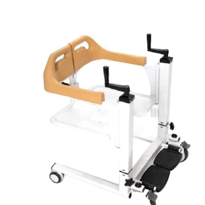 PMPS 71x72x81cm ABS Seat Patients Shifting & Toilet Transfer Wheel Chair with Height Adjust