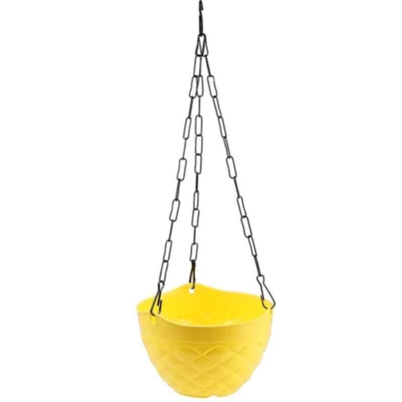 Gardens Need 5 Pcs 10x19x52cm 100% Virgin Plastic Passion Yellow Hanging Planter with Iron Chain