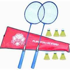 STYRKR Alloy Steel Multicolour SB-414 Badminton Combo- 2 Racket with Shuttle Pack of 6 Badminton Kit