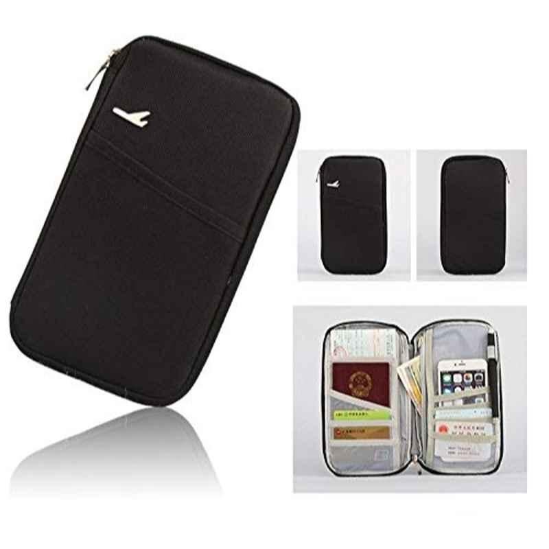 Rubik 25x13x2cm Black Multi Pocket Passport Wallet