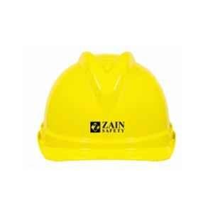 Zain Safety Titan Apex-6000 HDPE Yellow 8 Point Textile Fitting Non Ventilated Safety Helmet with Wheel Ratchet Adjustment