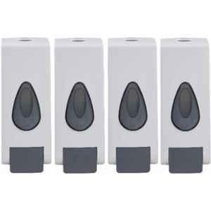 Fastgear 360ml Plastic Wall Mounted Rectangular Black Liquid Soap Dispenser (Pack of 4)