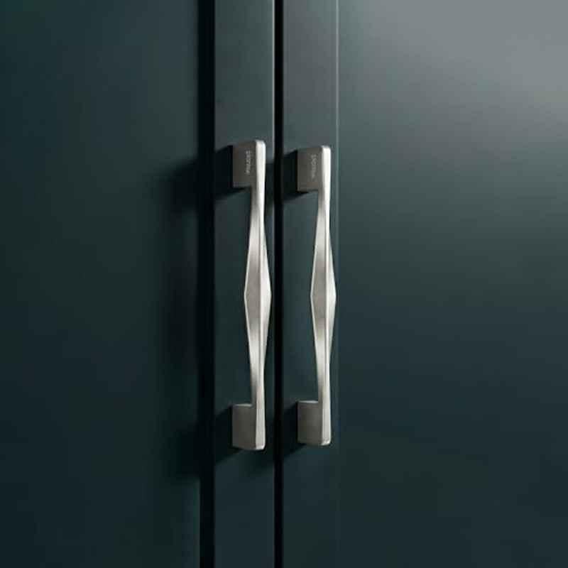 Plantex 96mm Zinc Satin Pull Cabinet Handle for Home & Office, APS-PH-104-SATIN-96MM-PK2 (Pack of 2)
