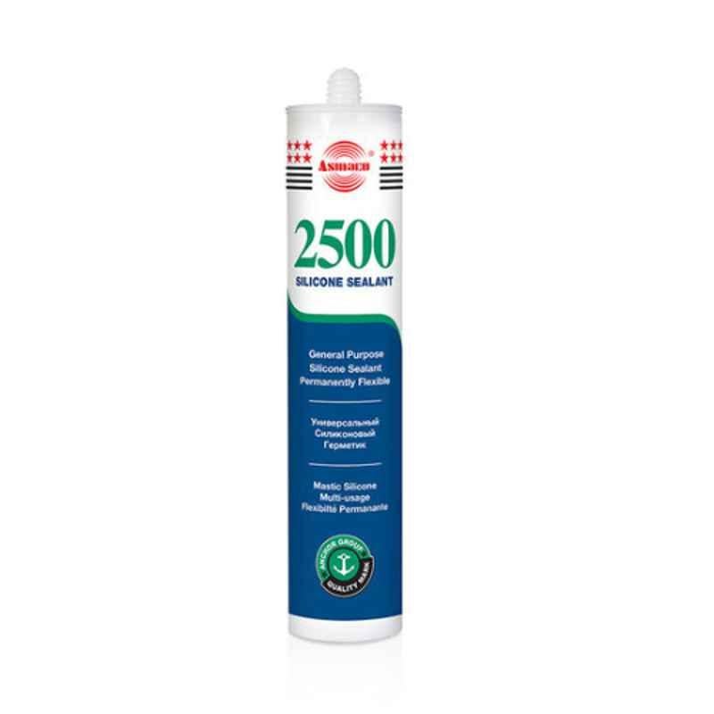 Asmaco 280g White General Purpose 2500 Silicone Sealant, SF5012 (Pack of 24)
