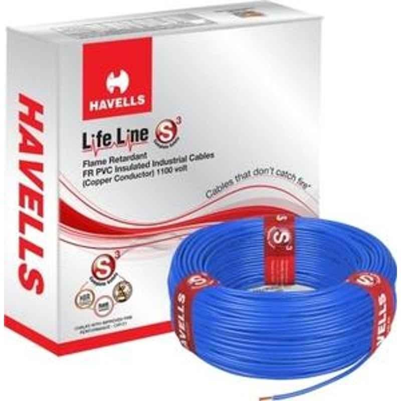 HavellsLifeLine 0.75 Sq. mmLength 90 m FR PVC Insulated Cable Blue WHFFDNBA1X75