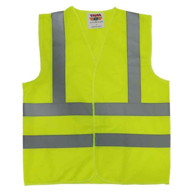 Taha Polyester Yellow SJ 4 Line Safety Jacket, Size: L