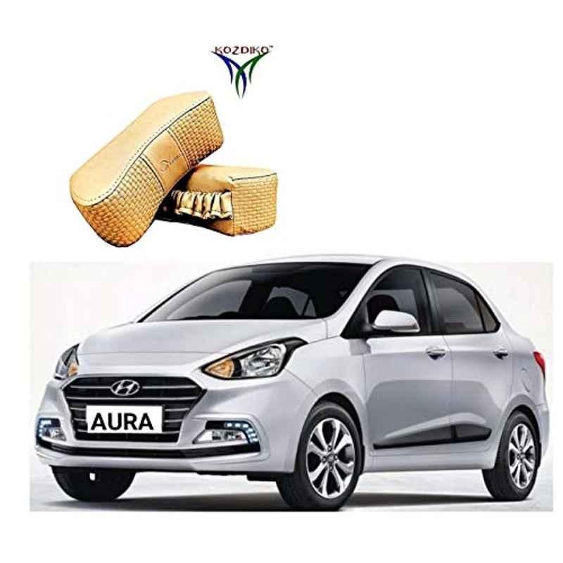 Kozdiko 2 Pcs Memory Foam Beige Luxurious Neck Rest Set for Hyundai Aura, koz_29368