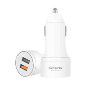 Portronics Car Power QC White Car Charger with Dual USB Port, POR-1004