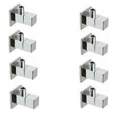 10X Brass Square Angle Cock with Wall Flange (Pack of 8)