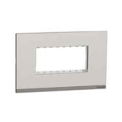 Schneider Electric Unica Pure 4 Module Aluminium Alloy Pewter Grey Cover Plate, UNPCP4M_ML