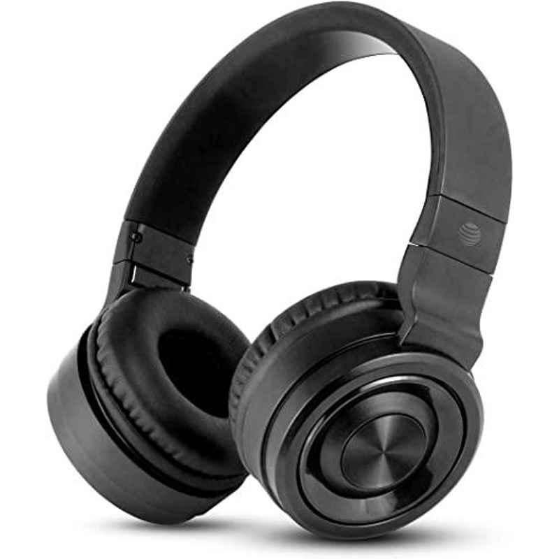 AT&T Black Over Ear Headphone with Mic, PBH20-BLK