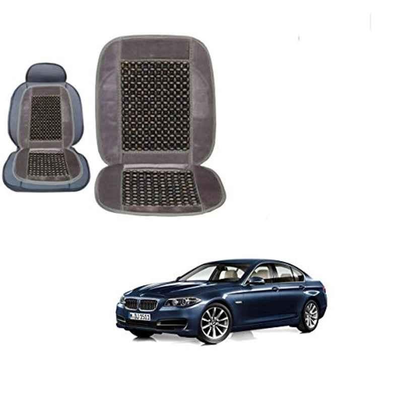 Kozdiko Wooden Bead Seat with Grey Velvet Border for BMW 5 Series