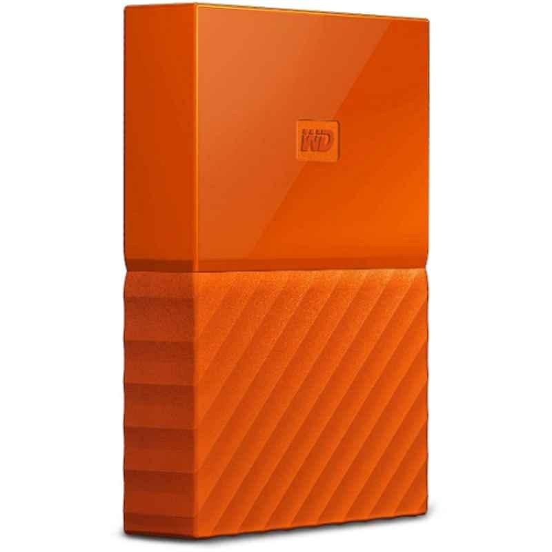 WD My Passport 4TB Orange USB 3.0 Portable External Hard Drive, WDBYFT0040BOR-WESN