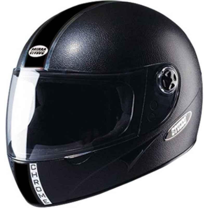 Studds Chrome Economy Black Full Face Helmet, Size (XL, 600 mm)