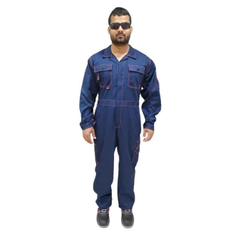 Taha Safety Polyester & Cotton Navy Coverall Size: XL