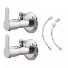 Fastgear 4 Pcs Turbo Stainless Steel Silver Chrome Finish Bathroom Faucet Set, FG1161