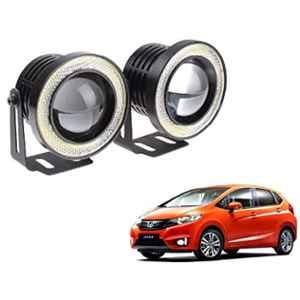 Kozdiko 2 Pcs 3.5 inch 15W High Power LED Projector COB Fog Light Set with White Angel Eye Ring for Cars and Bikes